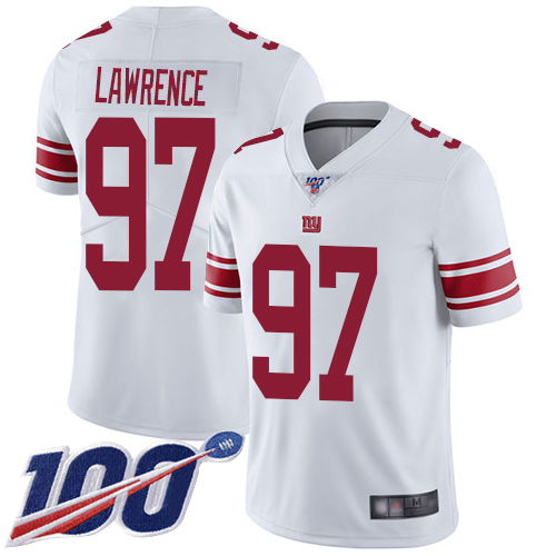 Men New York Giants 97 Dexter Lawrence White Vapor Untouchable Limited Player 100th Season Football NFL Jersey